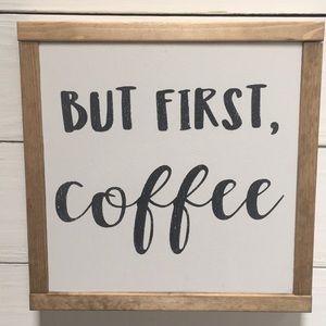 Coffee bar wood sign